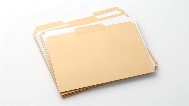 Organized office filing system showing stacked document folders for corporate administration bookkeeping and data archiving