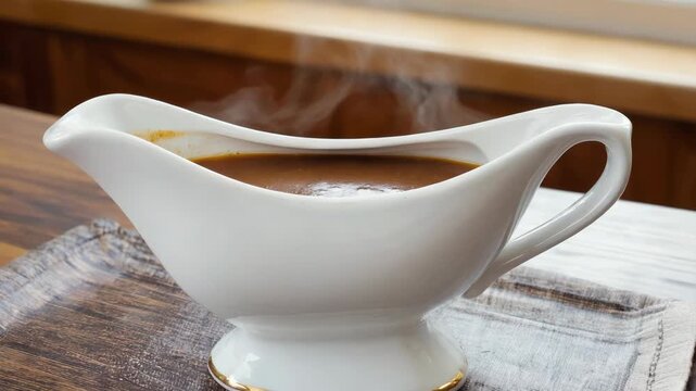 A delicious hot meal served in a ceramic dish with steam rising from it. The dish is placed on a rustic wooden surface, inviting the viewer to enjoy a comforting and wholesome feast.