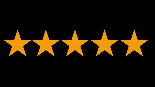 Five bright orange star symbols for quality feedback rating