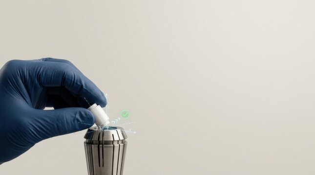 A hand holding a toothbrush to visualize autonomous manufacturing as automatic correction without manual micromanagement