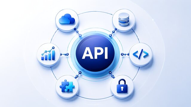 Secure Cloud API Gateway Circle Diagram Integrating Database Code and Security Modules