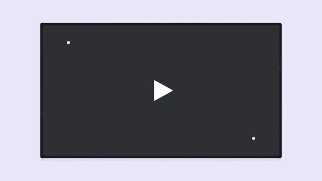 A generic dark grey video player placeholder with a white play button icon and two small white dots.
