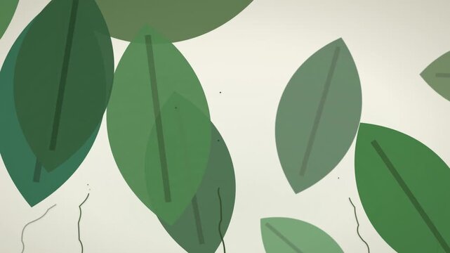 Abstract seamless pattern with stylized green leaves on a light background