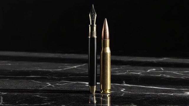 Shot gun shell on a marble table. High resolution for stock purposes.