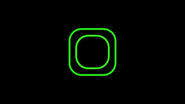 Glowing Neon Number 0 and Letter A Sign with Bright Light on Black Background, Modern Technology Icon for Web, Communication, Music, Video and Digital Design