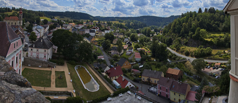 View of Becov nad Teplou from the castle, Karlovy Vary Region, Czech republic,Europe
