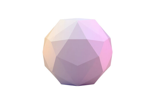 Pink purple low poly faceted ball