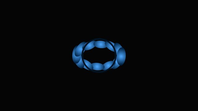 Blue glowing abstract ring animation featuring dynamic rotating elliptical shapes forming a seamless circular motion loop