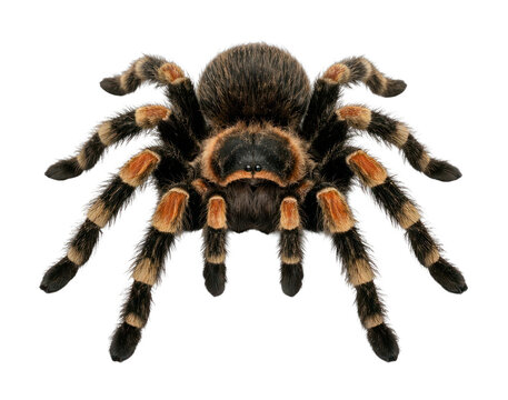 PNG Colorful tarantula on white background.