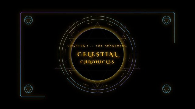 Celestial Chronicles Chapter One Awakening Title Card Motion Graphics Background Animation Loop
