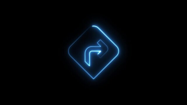 Blue Neon Arrow Icon Animated 4K