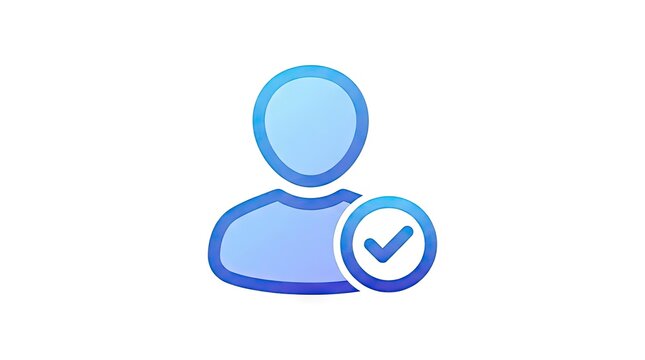 Blue profile icon with verification check mark.