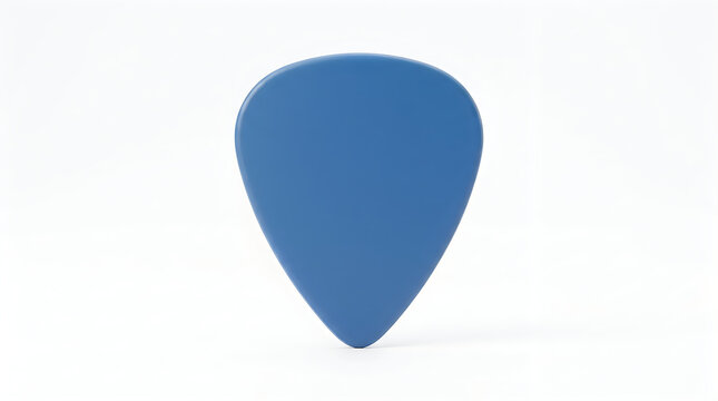 3D render of glossy blue guitar pick isolated on transparent background for music design projects