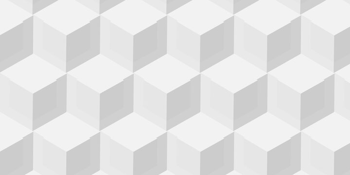 Minimal structure box white cube wall structure paper abstract cube. geometric triangle cube tile wall decoration mosaic wall grid wallpaper.