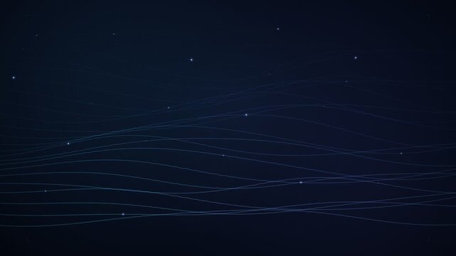 Clean 4K textless abstract background featuring undulating 3D geometric flow lines, smooth vector contour wave ribbons, subtle gradient lighting, and dark slate technology grid layout. Minimalist moti
