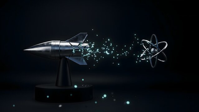Chrome warhead fragmenting into light particles &ndash; Great for peace campaigns, disarmament documentaries, or futuristic technology visuals.