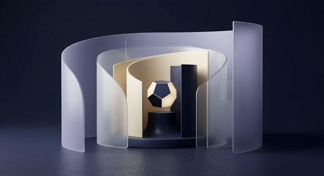 Minimal 3D Privacy Concept - Geometric Core Protected by Translucent Walls