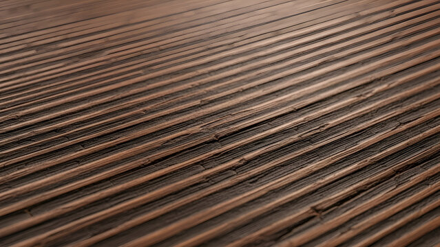 Weathered brown wooden boards arranged in parallel lines create a rustic textured perspective with natural lighting