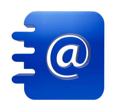 A vibrant glossy three dimensional email application icon design showcasing communication messages plus digital correspondence isolated on transparent background
