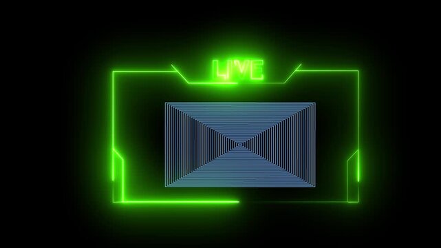 Neon Blue LIVE Overlay Loop Background for OBS & Streamlabs