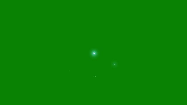 Festive twinkling stars shine animation, glowing white cartoon sparkle effects, glitter overlay, blinking retro vector doodle stars, magical light motion graphics, transparent style on green screen.4K