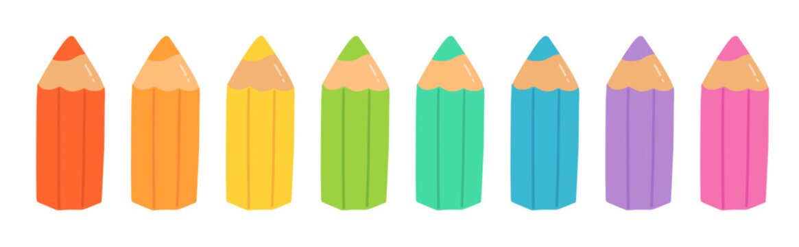 Colorful pencil set. Vector illustration.