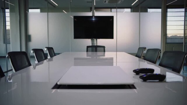 Opening motorized pop-up hatch activating internal motor, revealing recessed compartment in office