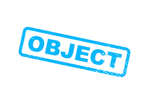 Blue object stamp with word object illustration