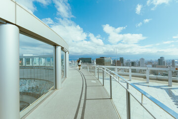 Fototapeta premium View Osaka city from Umeda sky building