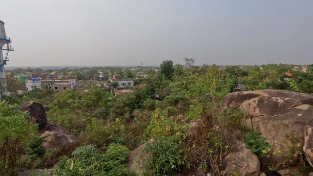 Scenic View of Mama Bhagne Pahar Rocks and Surrounding Landscape in Dubrajpur, West Bengal