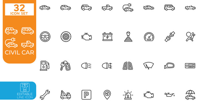 Editable line Vector illustration icon set. editable stroke. vector illustration on transparent background.