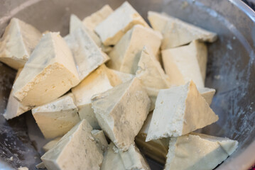 Fototapeta premium Uncooked fermented stinky tofu blocks