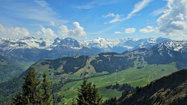 mountains in the stans town of swiss