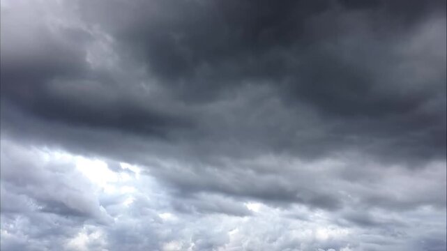 Time-lapse of Dark Storm Clouds Rolling Across the Sky, Ominous and Dynamic Weather Formation