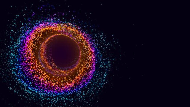 looped 3d animation. A supermassive planet is attracting stellar particles.