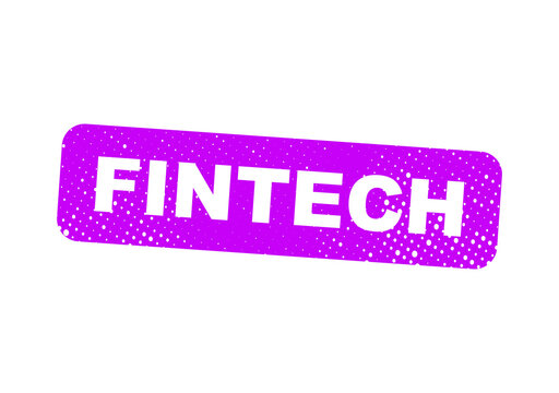 Modern fintech text logo design in purple illustration