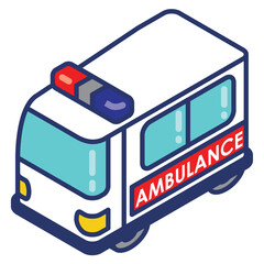 Isometric ambulance emergency vehicle © Varinthon