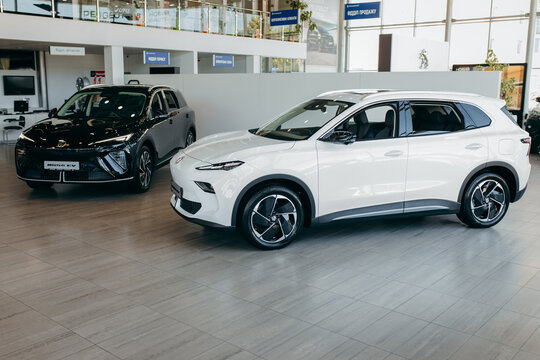 Kyiv, UKRAINE - August 12, 2026: Presentation of a new electric car model MG auto