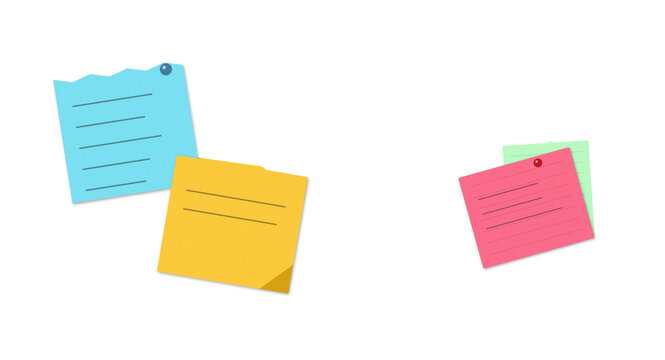 Colorful sticky notes pinned on a wall