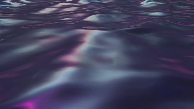 Abstract Liquid Metallic Surface with Vibrant Neon Holographic Gradient Waves Background