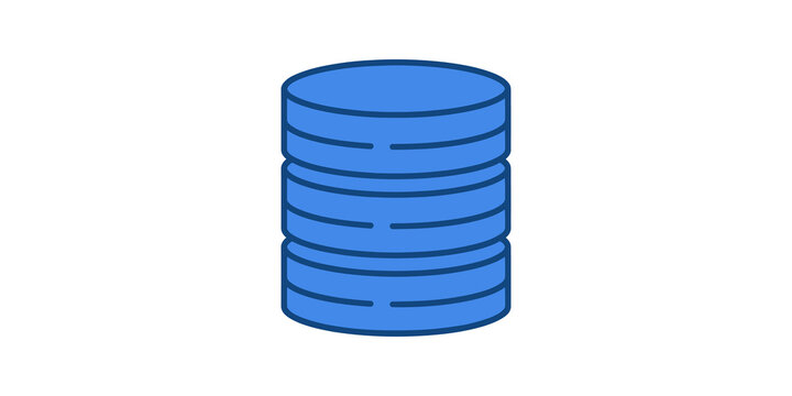 Database server storage icon for cloud data management and computing net.