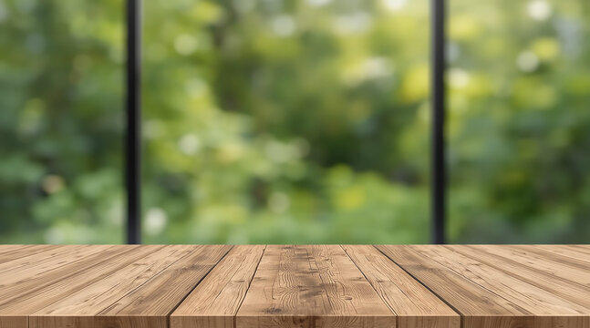 A tabletop with a blurred green background, creating a soft and serene atmosphere.