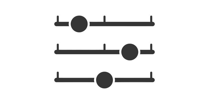 Adjustment slider setting bar icon for software control interface.