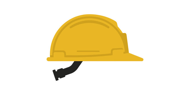 Yellow hard hat construction helmet icon for industrial safety work.