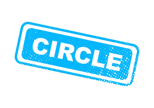 Blue circle stamp with text circle illustration