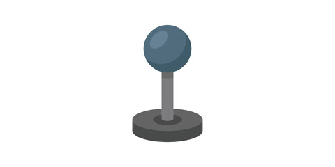 Three dimensional retro joystick icon with blue ball and gray handle. ©  图像