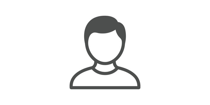 Human person profile head grey silhouette avatar user interface web icon.