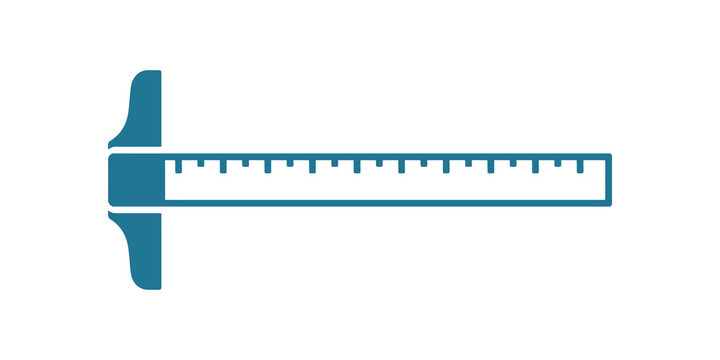 Professional blue t-square ruler for architectural drafting and design.