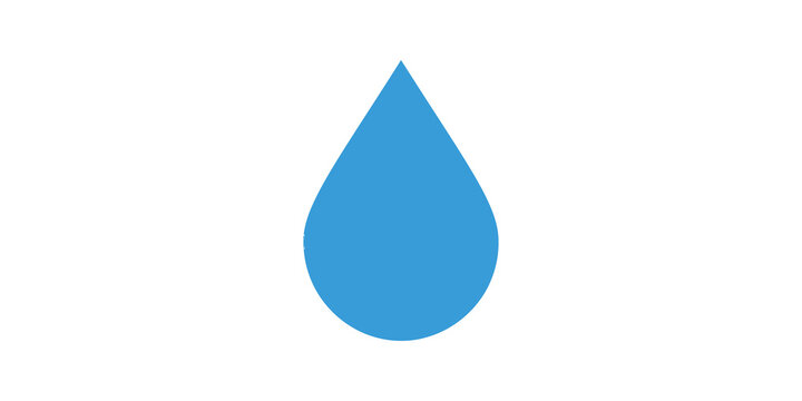 Blue water drop shape simple minimalist element for nature liquid icon.