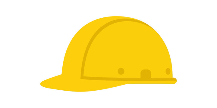 Safety hard hat yellow color for construction worker on transparent background.